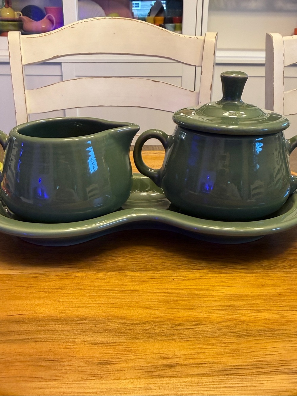 Fiesta Sage Sugar and Creamer set